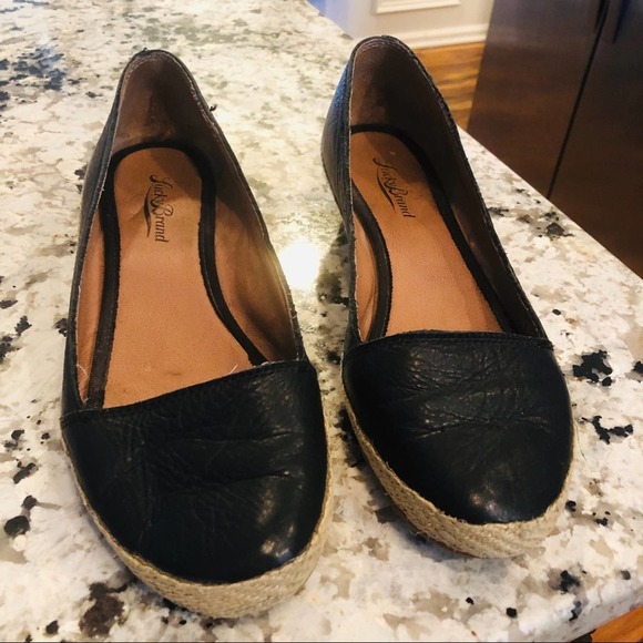 Lucky Brand Shoes - Lucky Brand Black Leather wedge espadrille 7.5